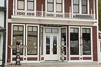 Antique store with totem poles, Skagway, AK