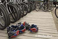 Bicycles and helmets, Skagway, AK