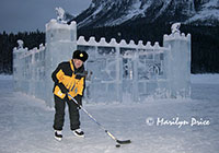 Carl plays hockey, Lake Louise, Alberta, Canada