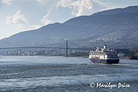 Holland America ship nears Lions Gate Bridge, Vancouver, BC