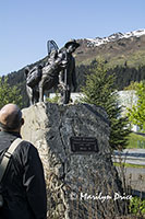 Statue commemorating Mile 0 of Iditarod Trail, Seward, AK