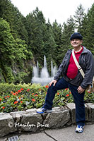 Carl and the Ross Fountain, Butchart Gardens, Victoria, BC