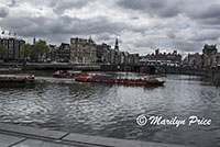 Canal boats near Centraal Station, Amsterdam, Netherlands