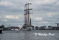 Sailing ship in the harbor, Amsterdam, Netherlands