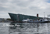 NEMO Science Museum seen on the canal cruise, Amsterdam, Netherlands