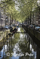 View along a canal, Amsterdam, Netherlands