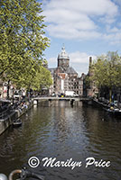 View along a canal, Amsterdam, Netherlands