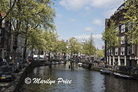 View along a canal, Amsterdam, Netherlands