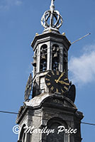 A bell tower with a carillon, Amsterdam, Netherlands