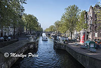 View along a canal, Amsterdam, Netherlands