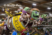 Trader Joes float, Float construction barn, Los Angeles, CA