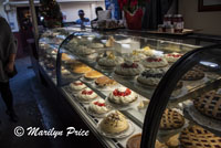 Display of pies, Farmer's Market, Los Angeles, CA