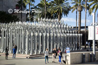 Display of old lamp posts, Los Angeles, CA