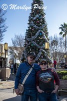 Carl, Kelly, and Christmas tree, Disney California Adventure Park, Anaheim, CA