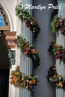 Decorated columns outside Mermaid show, Disney California Adventure Park, Anaheim, CA