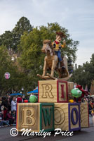 Woody from Toy Story, Parade on Main Street, Disneyland Park, Anaheim, CA