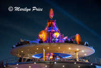 Tomorrowland at night, Disneyland Park, Anaheim, CA