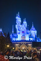 Sleeping Beauty's Castle at night, Disneyland Park, Anaheim, CA