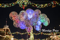 Lighted balloons and Main Street decorations, Disneyland Park, Anaheim, CA