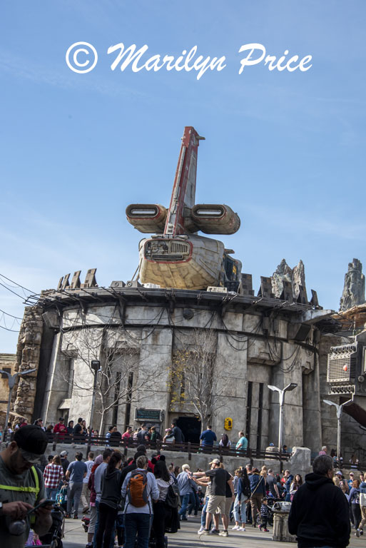 View from the queue line for Smuggler's Run, Star Wars Galaxy's Edge, Disneyland Park, Anaheim, CA