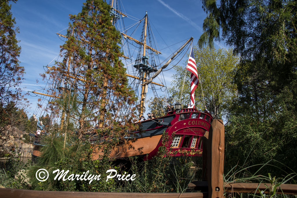 Three masted ship Columbia, Frontierland, Disneyland Park, Anaheim, CA