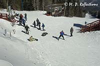 Skiers and snowboarders, Sandia Peak Ski Area, NM