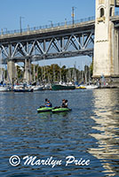 Burrard Street Bridge and a pair of brave kayakers, Vancouver, BC, Canada