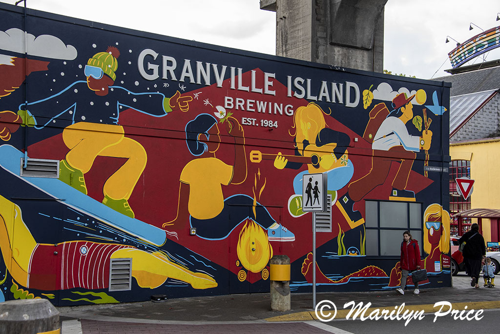 Mural on the side of the Granville Island Brewing, Granville Island, Vancouver, BC, Canada