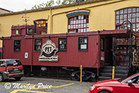 Former caboose now makes pet treats, Granville Island, Vancouver, BC, Canada