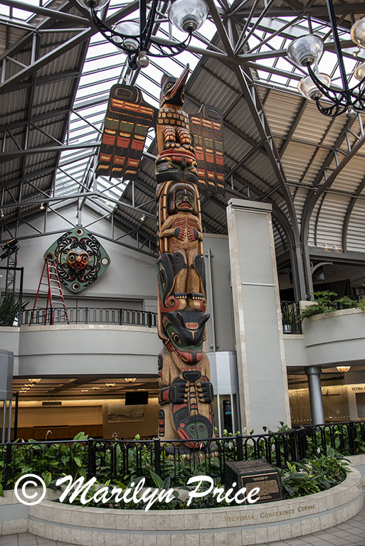 Totem Pole in the conference area of the Empress Hotel, Victoria, BC, Canada