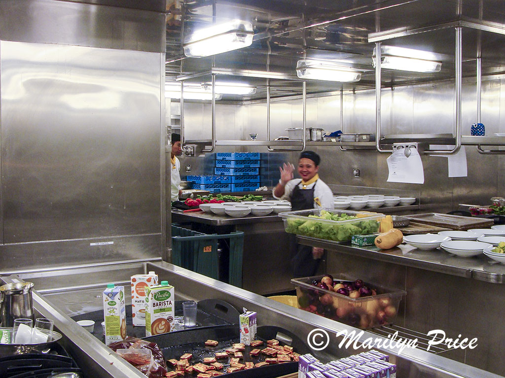 Part of the kitchen staff, ship tour, off the coast of OR