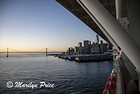 San Francisco-Oakland Bay Bridge and part of the city from our balcony, San Francisco, CA