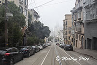 Heading downhill (from the front of a cable car), San Francisco, CA