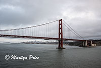 San Francisco under the Golden Gate Bridge as we leave, San Francisco, CA