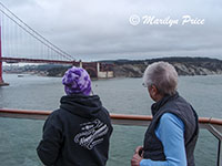 Kelly and Marilyn say goodbye to San Francisco and the Golden Gate Bridge, San Francisco, CA