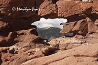 Pikes Peak through the Siamese Twins, Garden of the Gods Park, Colorado Springs, CO