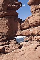 Pikes Peak through the Siamese Twins, Garden of the Gods Park, Colorado Springs, CO