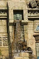 Fountain and torch at the entrance to Poseiden's Fury, Universal Islands of Adventure, Orlando, FL