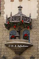 Glockenspiel in 'Germany' decorated for Christmas, EPCOT, Orlando, FL