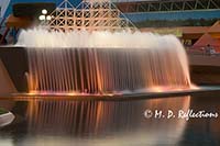 Upside down waterfall at night, EPCOT, Orlando, FL