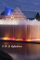 Upside down waterfall at night, EPCOT, Orlando, FL