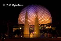 Spaceship Earth and fountain, EPCOT, Orlando, FL