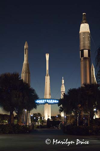 Rocket Garden at twilight, Kennedy Space Center, FL