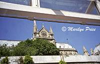 Notre Dame from a sightseeing boat on the Seine, Paris, France