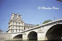 Old buildings as seen from a sightseeing boat on the Seine, Paris, France