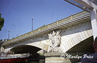 One of the bridges from a sightseeing boat on the Seine, Paris, France