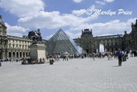 Courtyard and main entrance to The Louvre, Paris, France