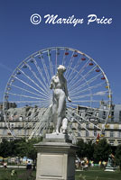 Ferris wheel and statue, Tuileries Garden, Paris, France