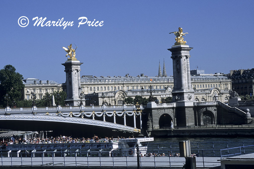 Pont Alexandre III and a tour boat, Paris, France