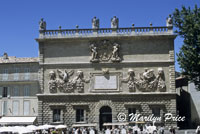 Facade of the building across from the Palais des Papes, Avignon, France